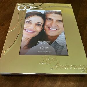Lenox 25th Anniversary Best Wishes Picture‎ Frame 5" X 7" (13x18cm) Bow Rings